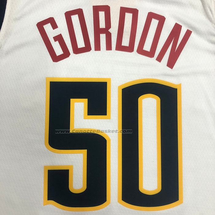Maglia Denver Nuggets Aaron Gordon NO 50 Association 2021 Bianco